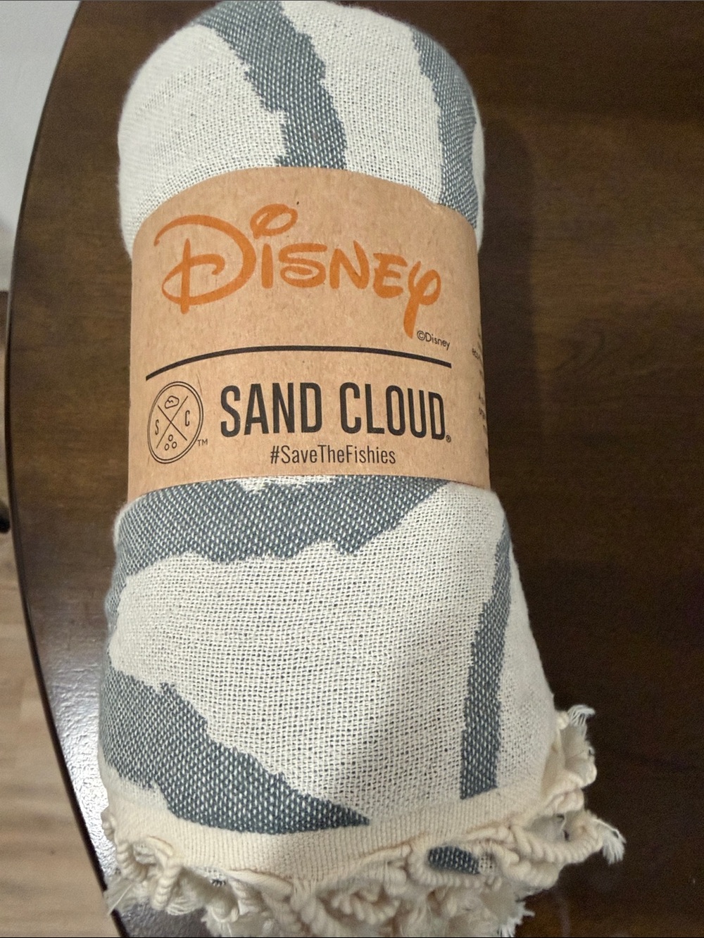 Disney x Sand Cloud Blue & Cream Striped Beach Towel